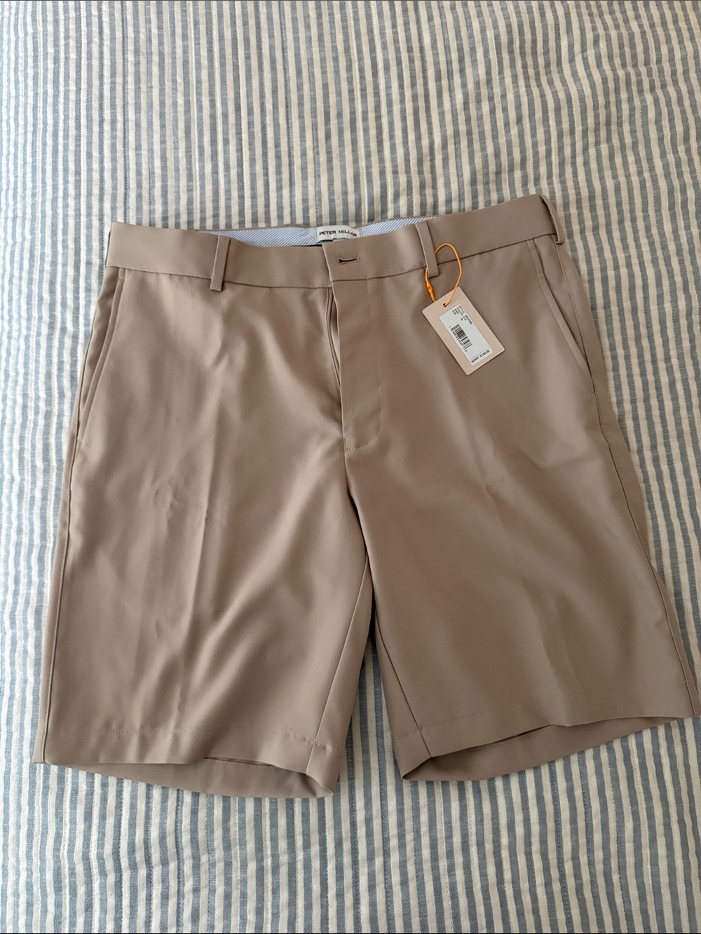 Peter Millar Taupe Flat Front Men's Shorts